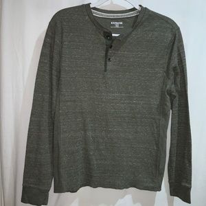 Express Henley waffle weave shirt Sz M long sleeve thermal heathered